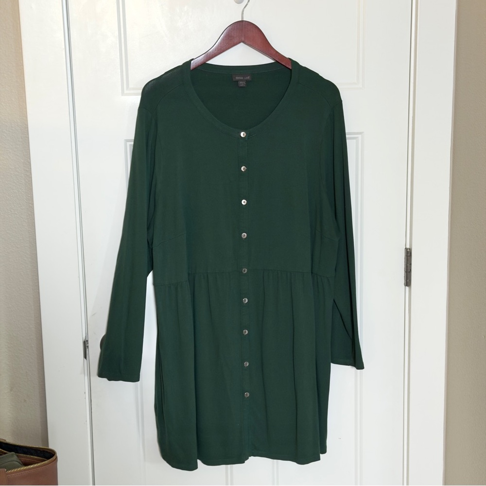 J. Jill Wearever Collection long sleeve button-up tunic dress
